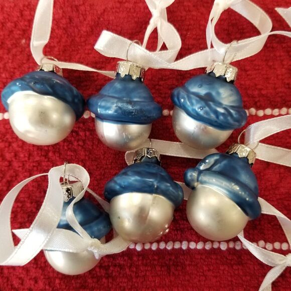 Small assorted snowman blown glass ornaments about 1" 14 count - Picture 4 of 11